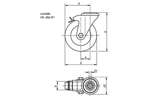 Lenkrolle mit stop fix